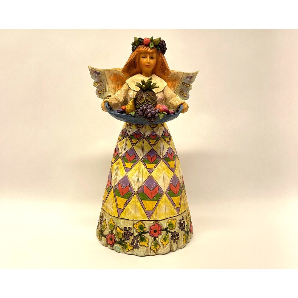 Jim Shore Angel of Generosity B108922-Heartwood Creek '02 Retired 9.5" Pineapple